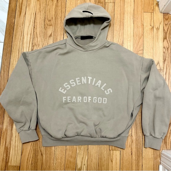 Essentials Tops - ✨ ESSENTIALS ✨ Fear Of God Beige Hoodie With Pockets Size Small Unisex